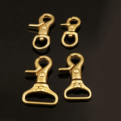 Solid Brass Trigger Clips Swivel Eye Bolt Snap Hook Lobster Clasps for Leather Craft Bag Strap Belt Webbing Pet Dog Rope Leashes