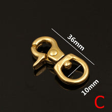 Load image into Gallery viewer, Solid Brass Trigger Clips Swivel Eye Bolt Snap Hook Lobster Clasps for Leather Craft Bag Strap Belt Webbing Pet Dog Rope Leashes
