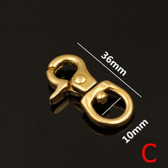 Solid Brass Trigger Clips Swivel Eye Bolt Snap Hook Lobster Clasps for Leather Craft Bag Strap Belt Webbing Pet Dog Rope Leashes