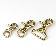 Solid Brass Trigger Clips Swivel Eye Bolt Snap Hook Lobster Clasps for Leather Craft Bag Strap Belt Webbing Pet Dog Rope Leashes