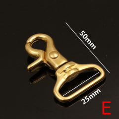 Solid Brass Trigger Clips Swivel Eye Bolt Snap Hook Lobster Clasps for Leather Craft Bag Strap Belt Webbing Pet Dog Rope Leashes