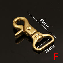 Afbeelding in Gallery-weergave laden, Solid Brass Trigger Clips Swivel Eye Bolt Snap Hook Lobster Clasps for Leather Craft Bag Strap Belt Webbing Pet Dog Rope Leashes
