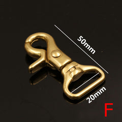 Solid Brass Trigger Clips Swivel Eye Bolt Snap Hook Lobster Clasps for Leather Craft Bag Strap Belt Webbing Pet Dog Rope Leashes