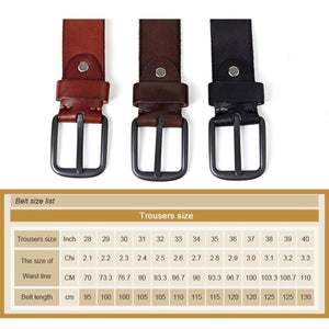 leather belts for men Soft Natural Cowhide Mens Belt Hard Metal Metal Matt Black Buckle Real Leahter brown Belt