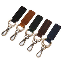 Afbeelding in Gallery-weergave laden, New Fashion Genuine Leather Women Small Gift Retro Handmade Purse Keychain Car Key Ring Holder Wallet Arts and Crafts for Men