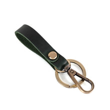 Carica l&#39;immagine nel visualizzatore di Gallery, New Fashion Genuine Leather Women Small Gift Retro Handmade Purse Keychain Car Key Ring Holder Wallet Arts and Crafts for Men