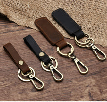 Carregar imagem no visualizador da galeria, New Fashion Genuine Leather Women Small Gift Retro Handmade Purse Keychain Car Key Ring Holder Wallet Arts and Crafts for Men