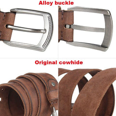 cowhide belt for men's hard metal buckle soft original cowhide mens leather belt unique texture real leather jeans belt