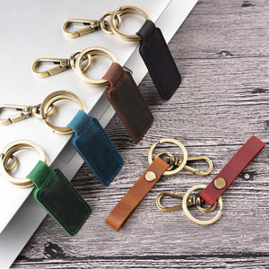 Mini Holder Bag Real Cowhide Genuine Leather Keychain Pocket for Car Key Clip Ring Women Men Handmade Accessories Gift Brand New