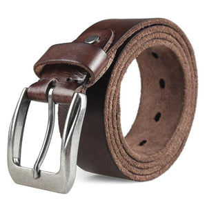 Men  Layer Leather  Casual Belt Vintage Design Pin Buckle Genuine Leather Belts For Men Original Cowhide