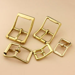 Brass Belt Buckle Tri-glide Single Pin Middle Center Bar Roller Buckle for Leather Craft bag Strap Horse Bridle Halter Harness