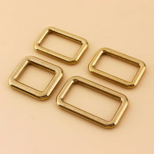 Carica l&#39;immagine nel visualizzatore di Gallery, C Solid brass square ring buckles cast seamless rectangle rings leather craft bag strap buckle garment belt luggage purse DIY