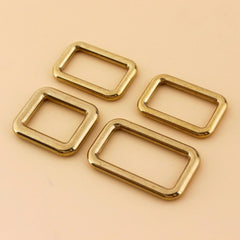 C Solid brass square ring buckles cast seamless rectangle rings leather craft bag strap buckle garment belt luggage purse DIY