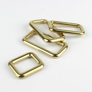 C Solid brass square ring buckles cast seamless rectangle rings leather craft bag strap buckle garment belt luggage purse DIY