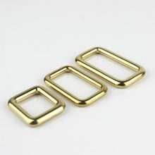 Carica l&#39;immagine nel visualizzatore di Gallery, C Solid brass square ring buckles cast seamless rectangle rings leather craft bag strap buckle garment belt luggage purse DIY
