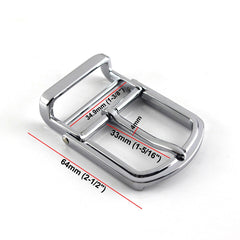 1pcs 35mm Metal Men/ Women's Belt Buckle Chrome Clip Buckle Rotatable Bottom Single Pin Half Buckle Leather Craft Belt Strap