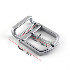 1pcs 35mm Metal Men/ Women's Belt Buckle Chrome Clip Buckle Rotatable Bottom Single Pin Half Buckle Leather Craft Belt Strap