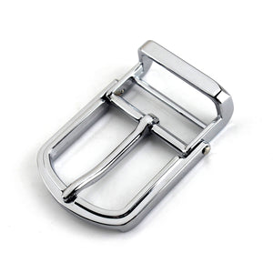 1pcs 35mm Metal Men/ Women's Belt Buckle Chrome Clip Buckle Rotatable Bottom Single Pin Half Buckle Leather Craft Belt Strap