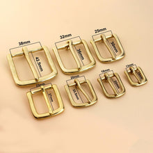 Carica l&#39;immagine nel visualizzatore di Gallery, Solid Brass Belt Buckle End Bar Heel bar Buckle Single Pin Belt Half Buckle For Leather Craft Bag Strap Jeans Webbing Dog Collar