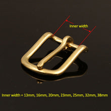 Carica l&#39;immagine nel visualizzatore di Gallery, Solid Brass Belt Buckle End Bar Heel bar Buckle Single Pin Belt Half Buckle For Leather Craft Bag Strap Jeans Webbing Dog Collar