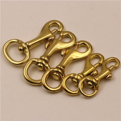 Solid Brass Trigger Swivel Eye Bolt Snap Hook For webbing Leather Craft Bag Strap Belt Hook Clasp Pet Dog Leash Clip