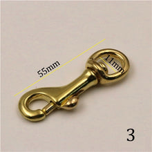 Carica l&#39;immagine nel visualizzatore di Gallery, Solid Brass Trigger Swivel Eye Bolt Snap Hook For webbing Leather Craft Bag Strap Belt Hook Clasp Pet Dog Leash Clip