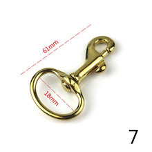 Afbeelding in Gallery-weergave laden, Solid Brass Trigger Swivel Eye Bolt Snap Hook For webbing Leather Craft Bag Strap Belt Hook Clasp Pet Dog Leash Clip