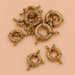 C 2pcs Brass Jewelry O-ring Snap Hook with Double "8" Ring Bracelet Necklace Connector Jewelry Hardware Accessories