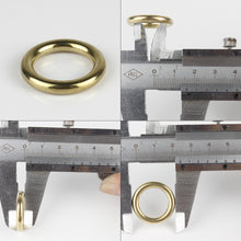 Cargar imagen en el visor de la galería, Solid Brass Cast O-Ring Seamless Round Buckle For Webbing Leather Craft bag strap belt pet collar High Quality