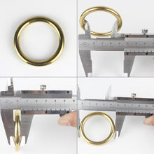 Cargar imagen en el visor de la galería, Solid Brass Cast O-Ring Seamless Round Buckle For Webbing Leather Craft bag strap belt pet collar High Quality
