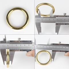 Solid Brass Cast O-Ring Seamless Round Buckle For Webbing Leather Craft bag strap belt pet collar High Quality