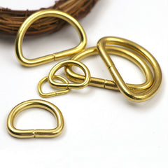 C 2Pcs Solid Brass D Rings Buckles for Bag Strap Belt Purse Webbing Dog Collar 10-38mm Inner Width Leather Craft DIY Accessories