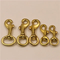 Solid Brass Trigger Swivel Eye Bolt Snap Hook For webbing Leather Craft Bag Strap Belt Hook Clasp Pet Dog Leash Clip