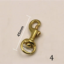 Afbeelding in Gallery-weergave laden, Solid Brass Trigger Swivel Eye Bolt Snap Hook For webbing Leather Craft Bag Strap Belt Hook Clasp Pet Dog Leash Clip
