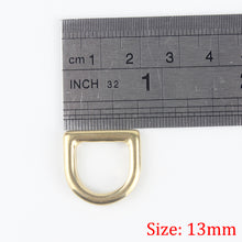 Carica l&#39;immagine nel visualizzatore di Gallery, C Solid brass cast rigging D ring saddle pet dog collar strap webbing harness Dee ring Leather craft bag luggage hardware acce