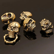 Carregar imagem no visualizador da galeria, B 5 Pcs  Gothic Brass Skull Conchos Studs Screw Back Punk Rivets for Leather Craft Bag Wallet Garment Decor