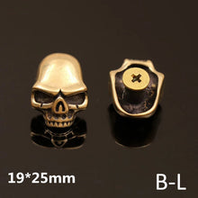 Cargar imagen en el visor de la galería, B 5 Pcs  Gothic Brass Skull Conchos Studs Screw Back Punk Rivets for Leather Craft Bag Wallet Garment Decor