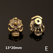 Afbeelding in Gallery-weergave laden, B 5 Pcs  Gothic Brass Skull Conchos Studs Screw Back Punk Rivets for Leather Craft Bag Wallet Garment Decor