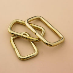 C Brass metal wire formed rectangle ring buckle loops for webbing leather craft bag strap belt buckle garment luggage purse DIY