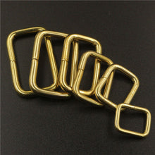 Carica l&#39;immagine nel visualizzatore di Gallery, Brass metal wire formed rectangle ring buckle loops for webbing leather craft bag strap belt buckle garment luggage purse DIY