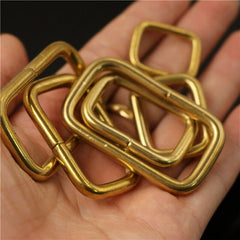 C Brass metal wire formed rectangle ring buckle loops for webbing leather craft bag strap belt buckle garment luggage purse DIY