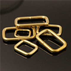 C Brass metal wire formed rectangle ring buckle loops for webbing leather craft bag strap belt buckle garment luggage purse DIY