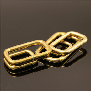 Brass metal wire formed rectangle ring buckle loops for webbing leather craft bag strap belt buckle garment luggage purse DIY