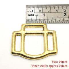 C 1 x Solid Brass Horse Halter Square 3-Sided Halter Bridle Buckles Equestrian equipment Leather Craft DIY Hardware Accessory