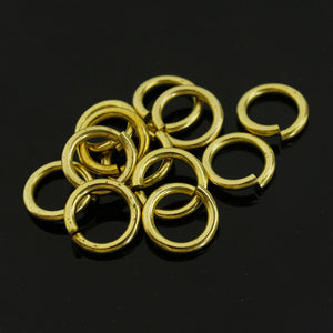 C 20pcs Solid brass Open O ring seam Round jump ring Garments shoes Leather craft bag Jewelry findings repair connectors