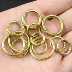 C 20pcs Solid brass Open O ring seam Round jump ring Garments shoes Leather craft bag Jewelry findings repair connectors