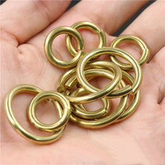 C 20pcs Solid brass Open O ring seam Round jump ring Garments shoes Leather craft bag Jewelry findings repair connectors