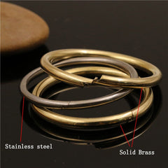 C 2 pcs Brass/stainless steel Lock O Ring Key Ring loop Quick release keychain loop split rings