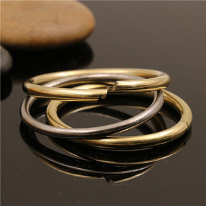 2 pcs Brass/stainless steel Lock O Ring Key Ring loop Quick release keychain loop split rings