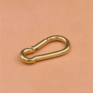 C 1pcs Solid Brass Snap Hook High Quality Trigger Lobster push gate Hook Clasp Clip for Leather Craft Bag Strap Belt Webbing